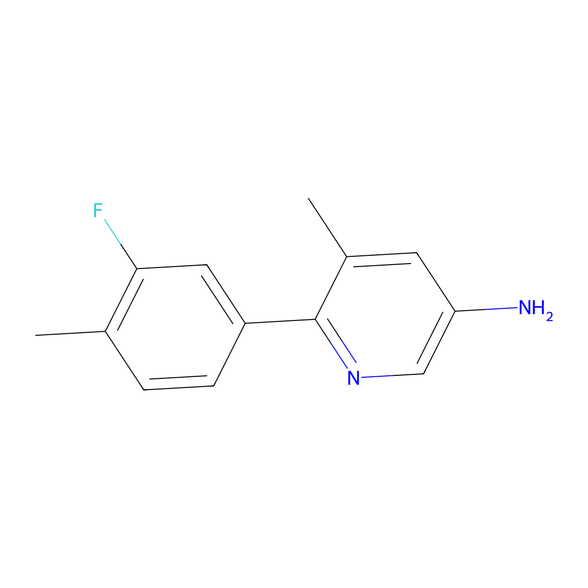 6-(3-Fluoro-4-methylphenyl)-5-methyl-3-pyridinamine molecular structure, CAS 1699704-63-6