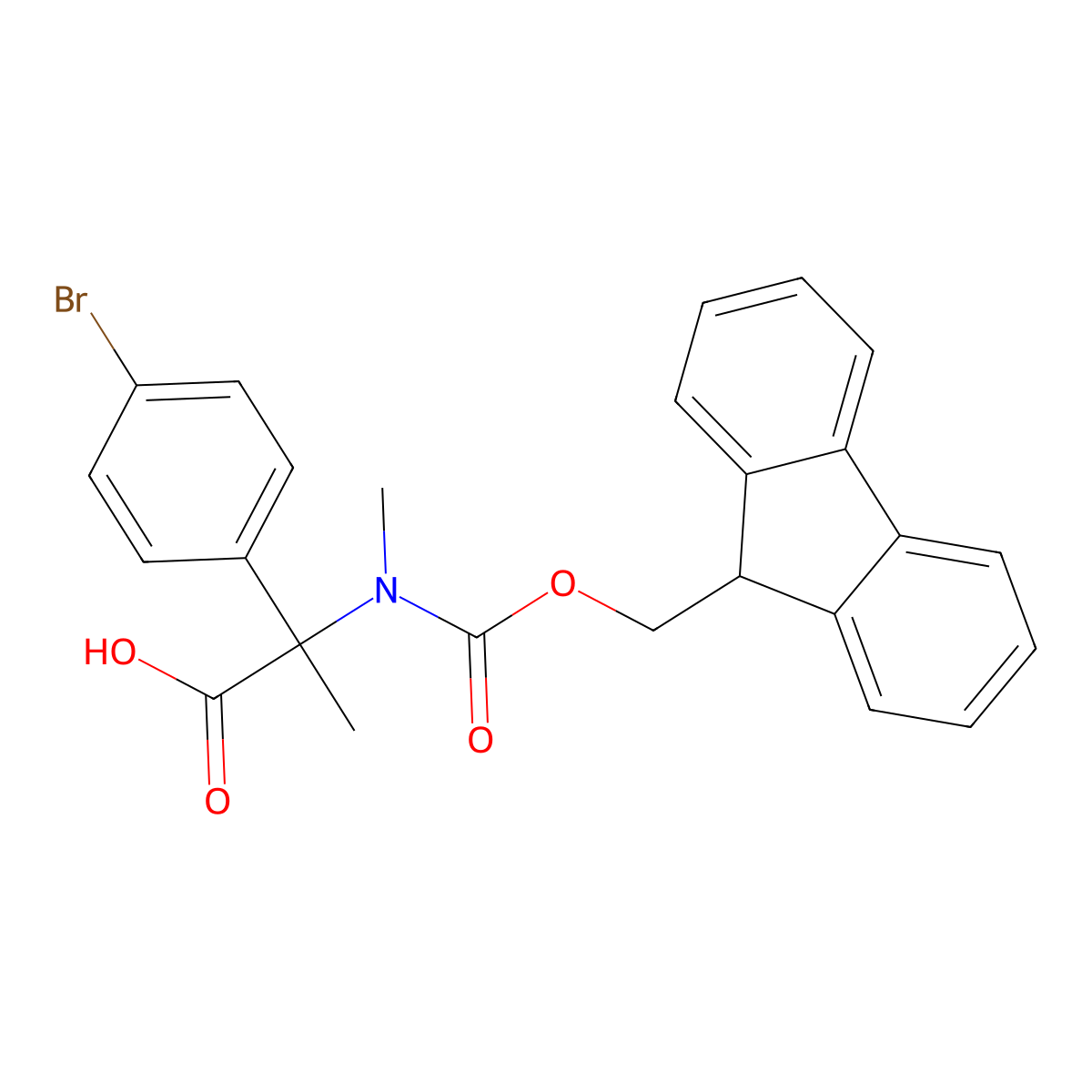 2-(4-bromophenyl)-2-({[(9H-fluoren-9-yl)methoxy]carbonyl}(methyl)amino)propanoic acid molecular structure, CAS 1699707-68-0