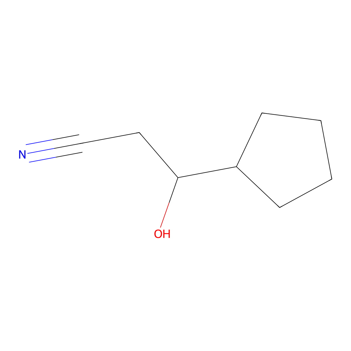 (3S)-3-Cyclopentyl-3-hydroxy-propanenitrile molecular structure, CAS 1699727-68-8