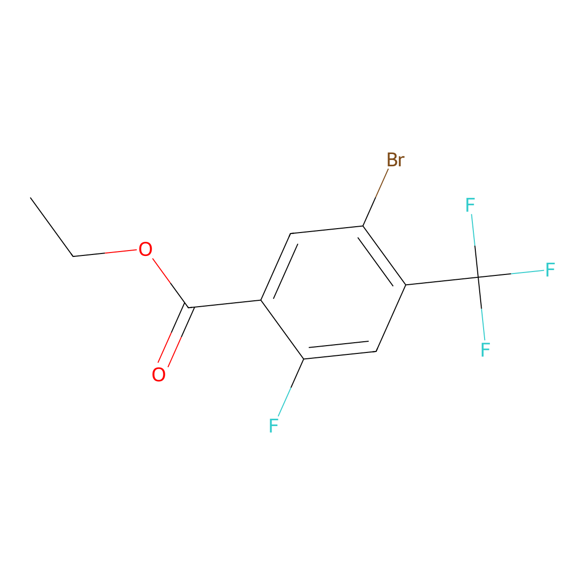 Ethyl 5-bromo-2-fluoro-4-(trifluoromethyl)benzoate molecular structure, CAS 1699741-90-6