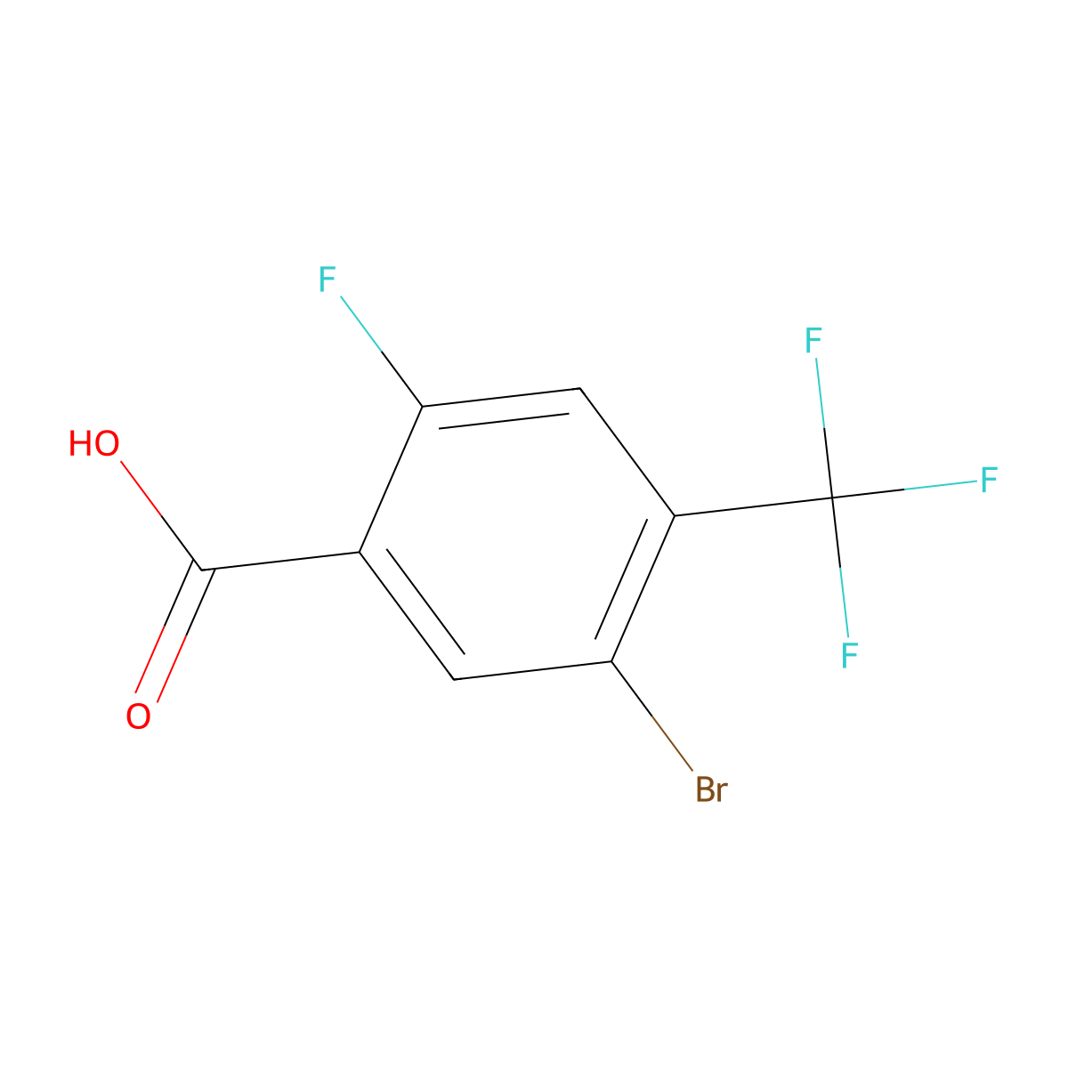 5-Bromo-2-fluoro-4-(trifluoromethyl)benzoic acid molecular structure, CAS 1699741-92-8