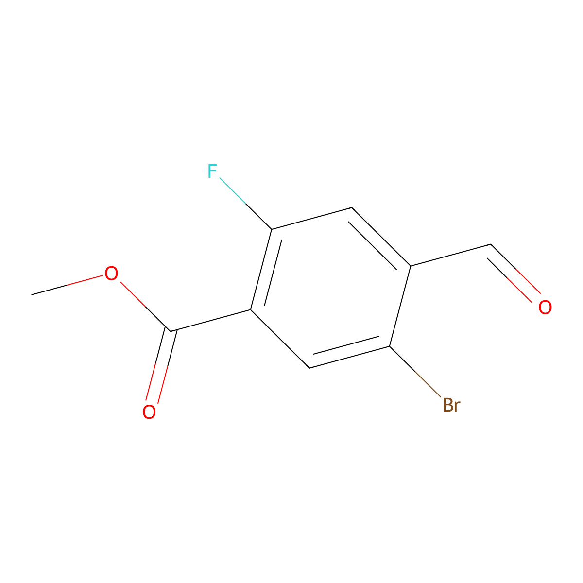 Methyl 5-bromo-2-fluoro-4-formylbenzoate molecular structure, CAS 1699742-04-5
