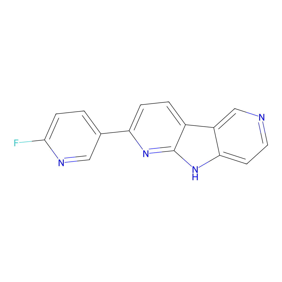 2-(6-fluoropyridin-3-yl)-9H-pyrrolo[2,3-b:4,5-c']dipyridine molecular structure, CAS 1699748-90-7