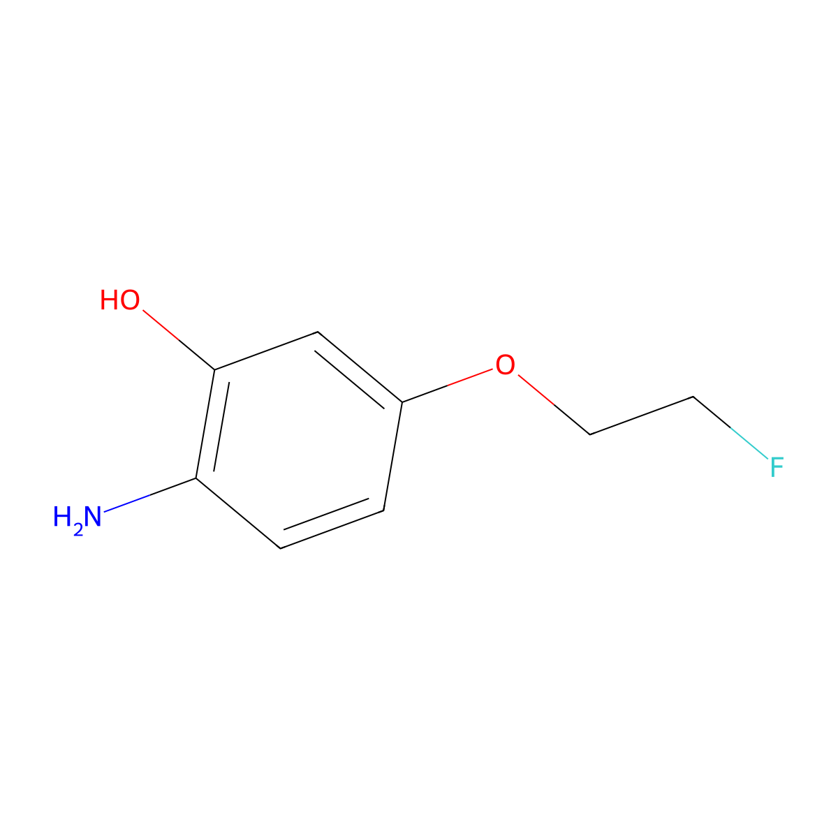 2-Amino-5-(2-fluoroethoxy)phenol molecular structure, CAS 1699753-43-9