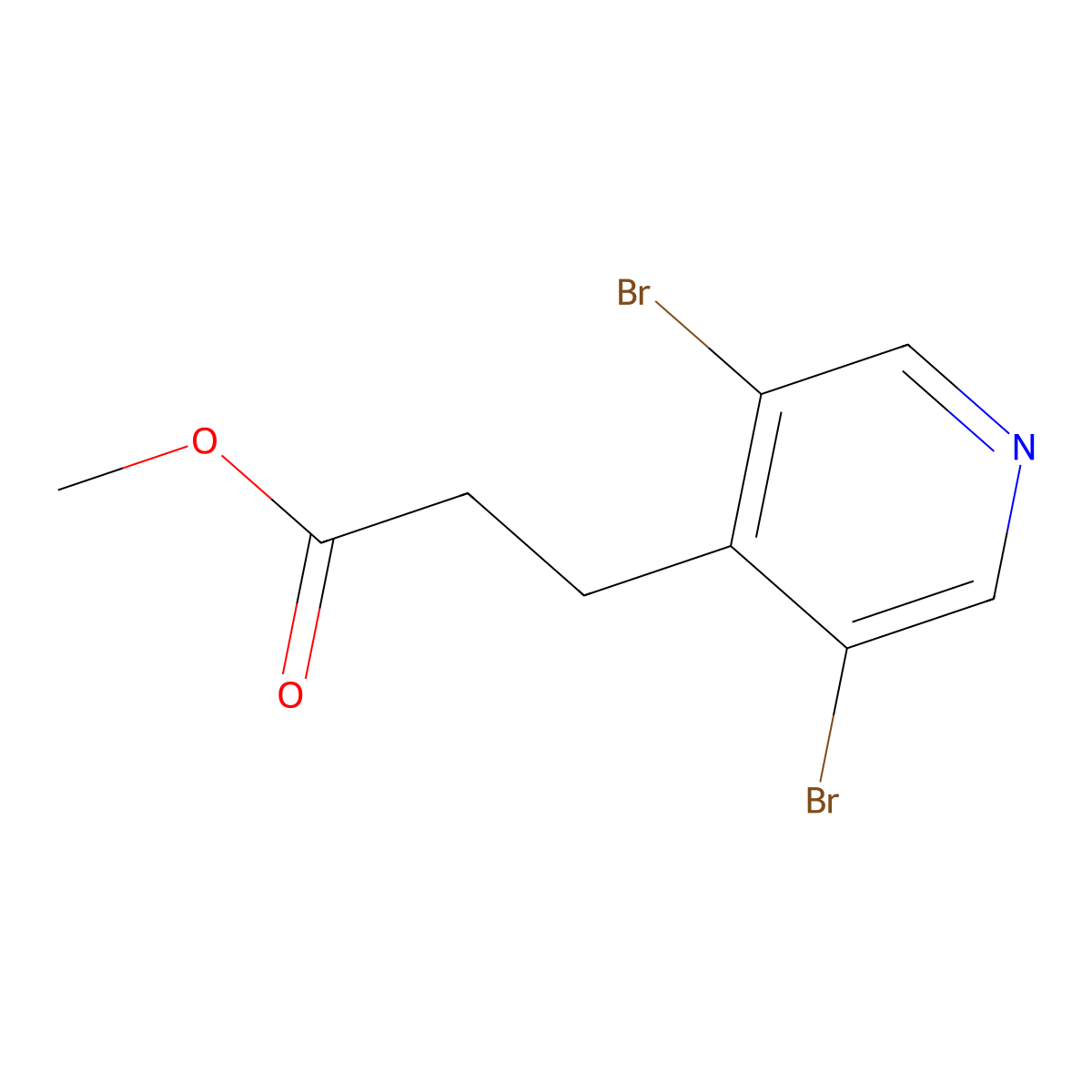 Methyl 3-(3,5-dibromopyridin-4-YL)propanoate molecular structure, CAS 1699754-22-7