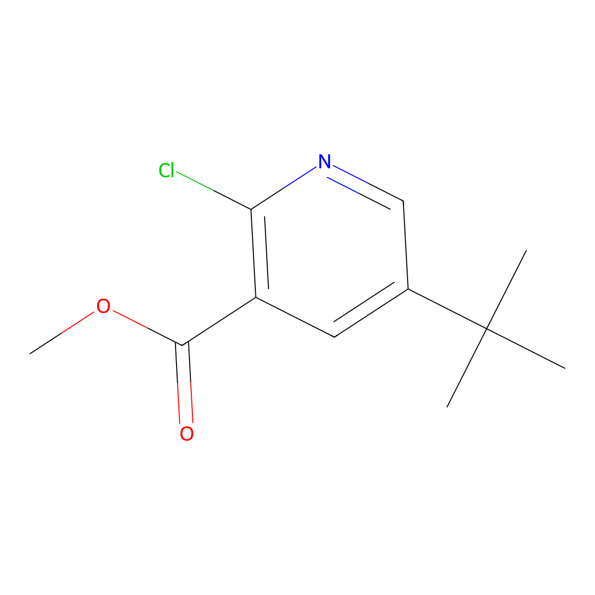 Methyl 5-(tert-butyl)-2-chloronicotinate molecular structure, CAS 1699773-54-0
