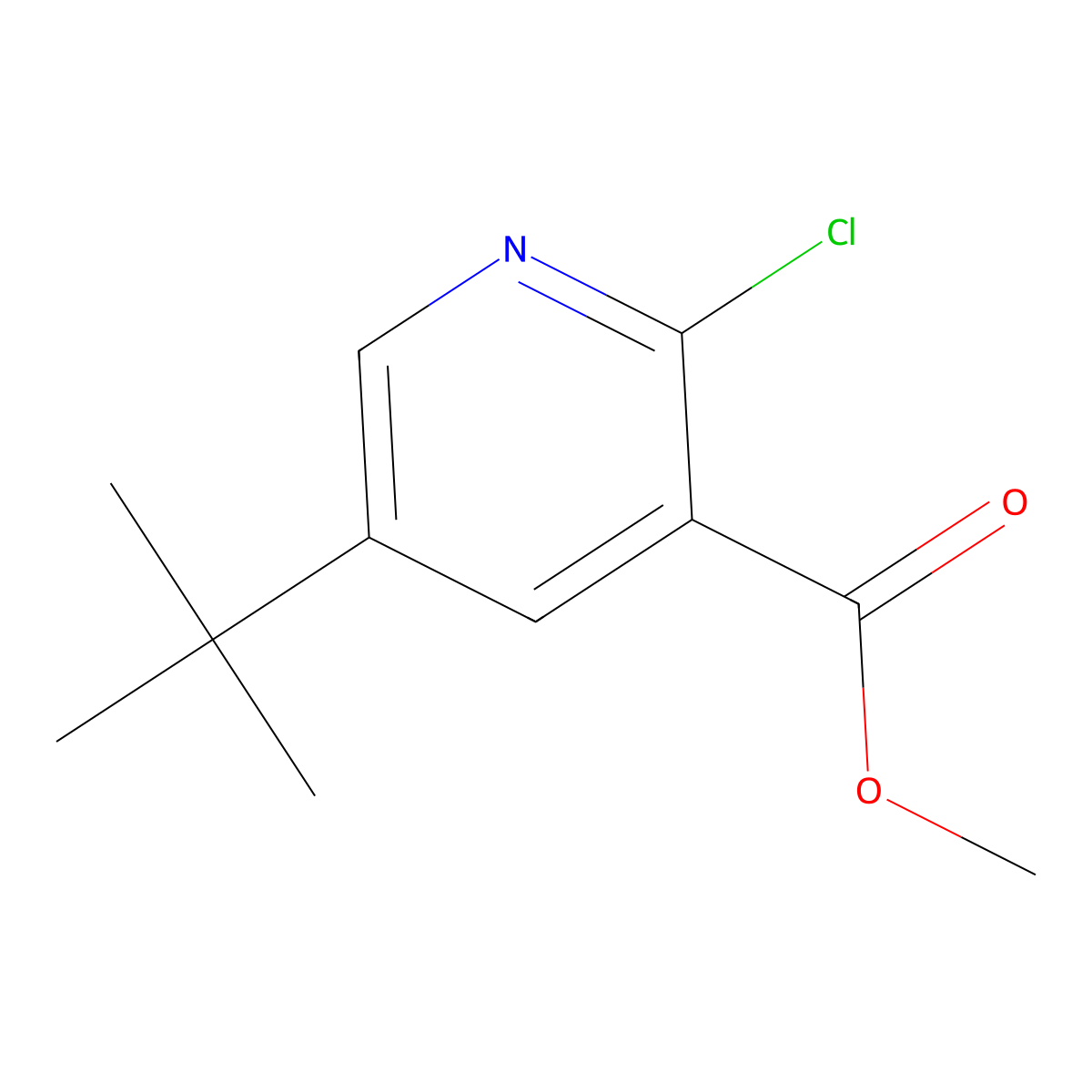 Methyl 5-(tert-butyl)-2-chloronicotinate molecular structure, CAS 1699773-54-0