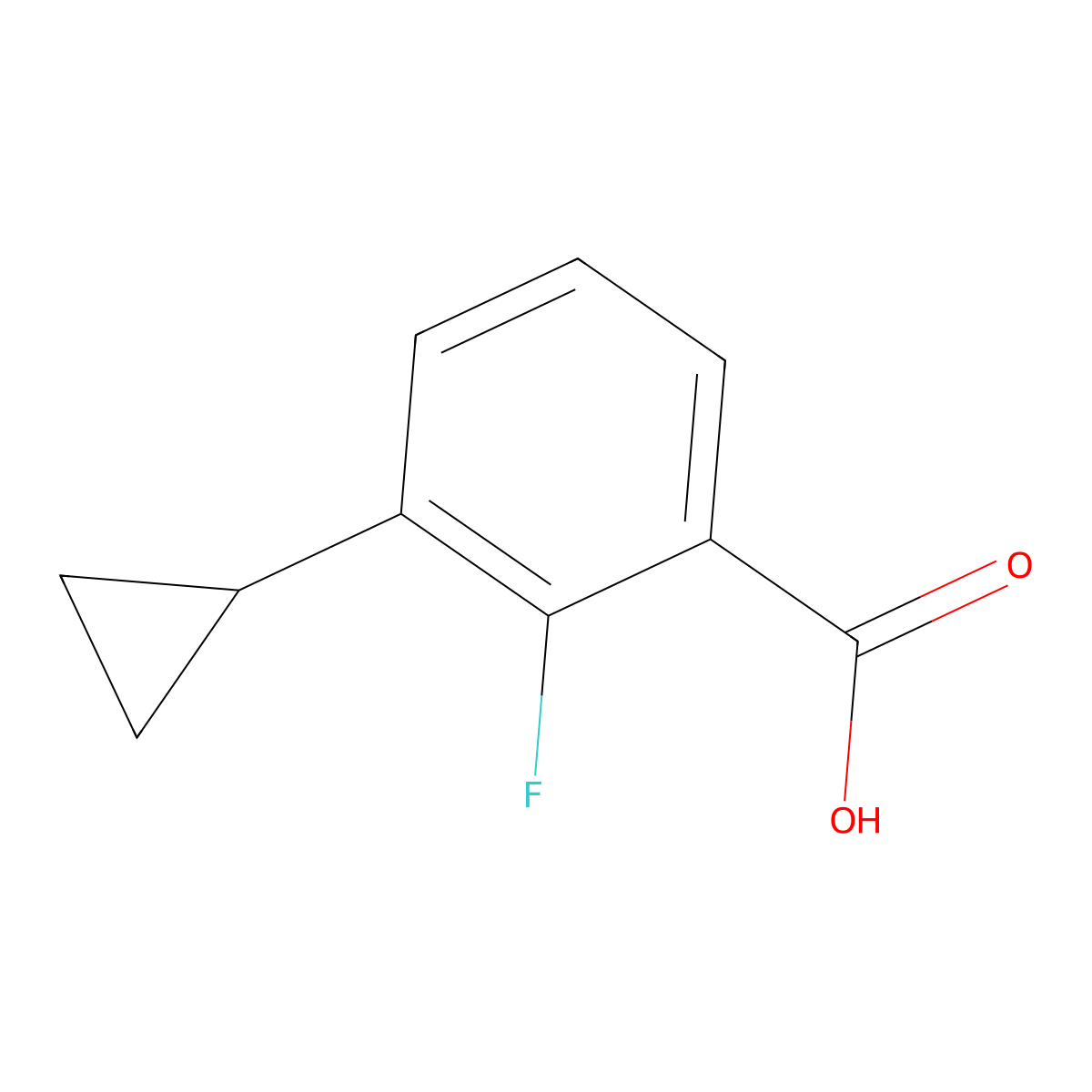 3-Cyclopropyl-2-fluorobenzoic acid molecular structure, CAS 1699946-41-2