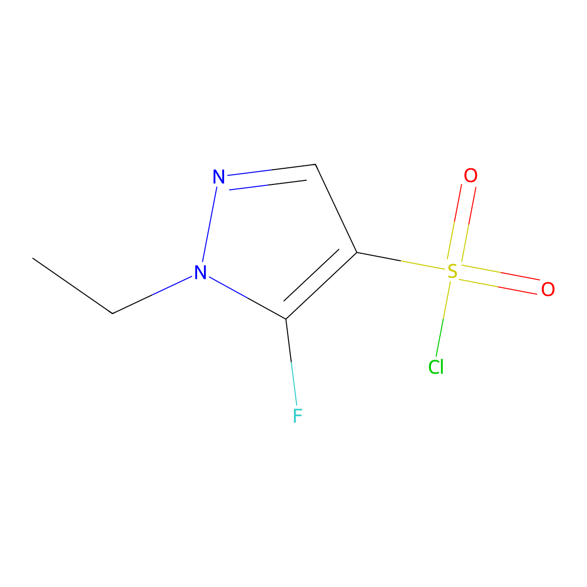 1-ethyl-5-fluoro-1H-pyrazole-4-sulfonyl chloride molecular structure, CAS 1699953-14-4