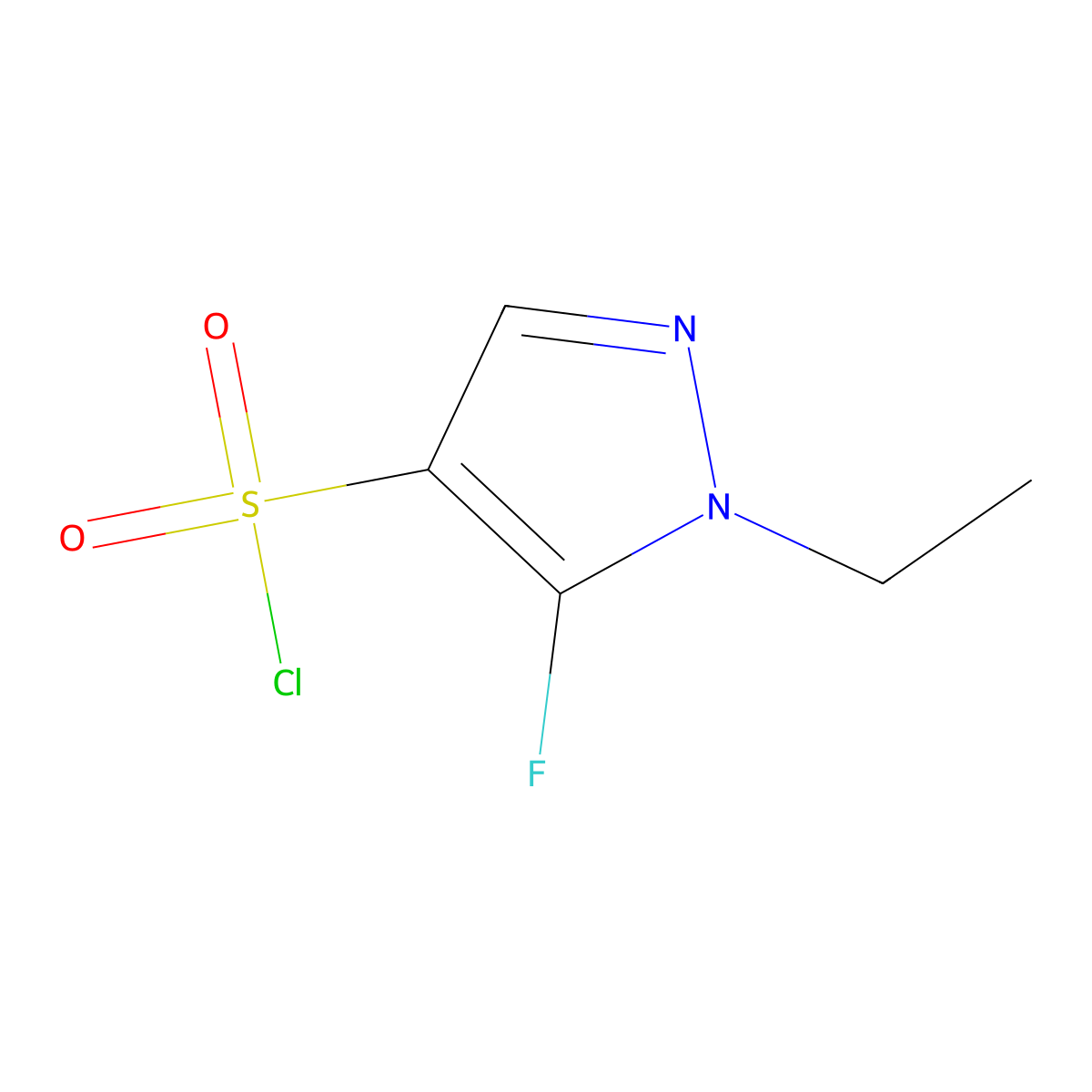 1-ethyl-5-fluoro-1H-pyrazole-4-sulfonyl chloride molecular structure, CAS 1699953-14-4