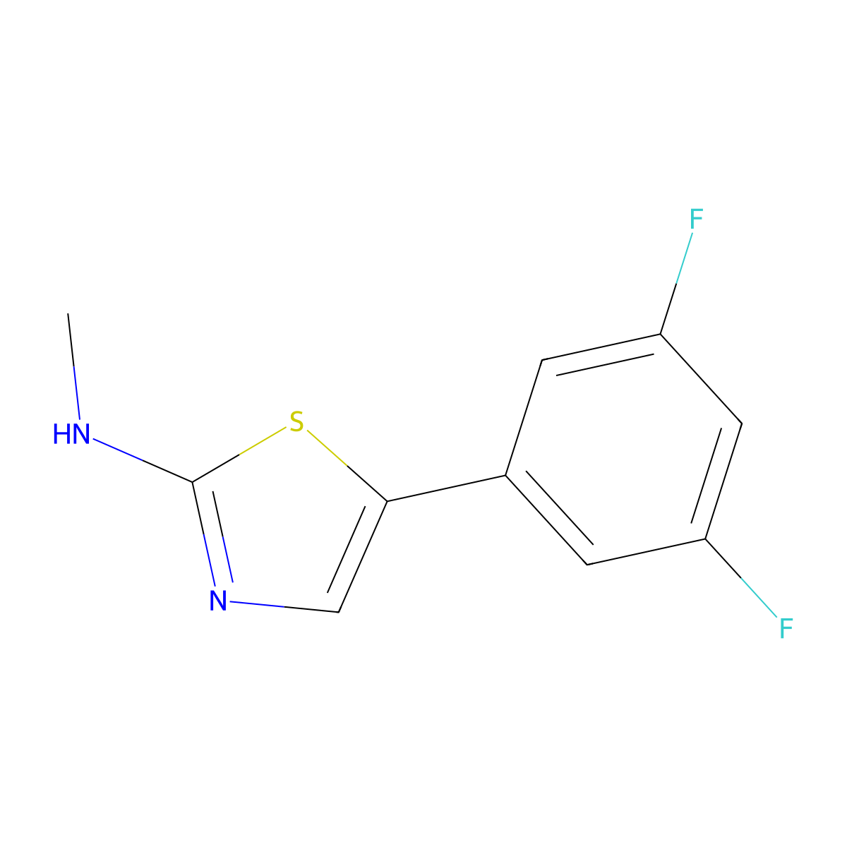 5-(3,5-Difluorophenyl)-N-methylthiaZol-2-amine molecular structure, CAS 1699955-50-4