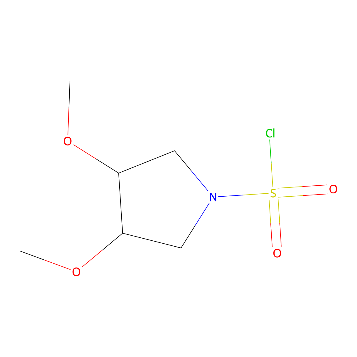 3,4-Dimethoxypyrrolidine-1-sulfonyl chloride molecular structure, CAS 1699962-14-5