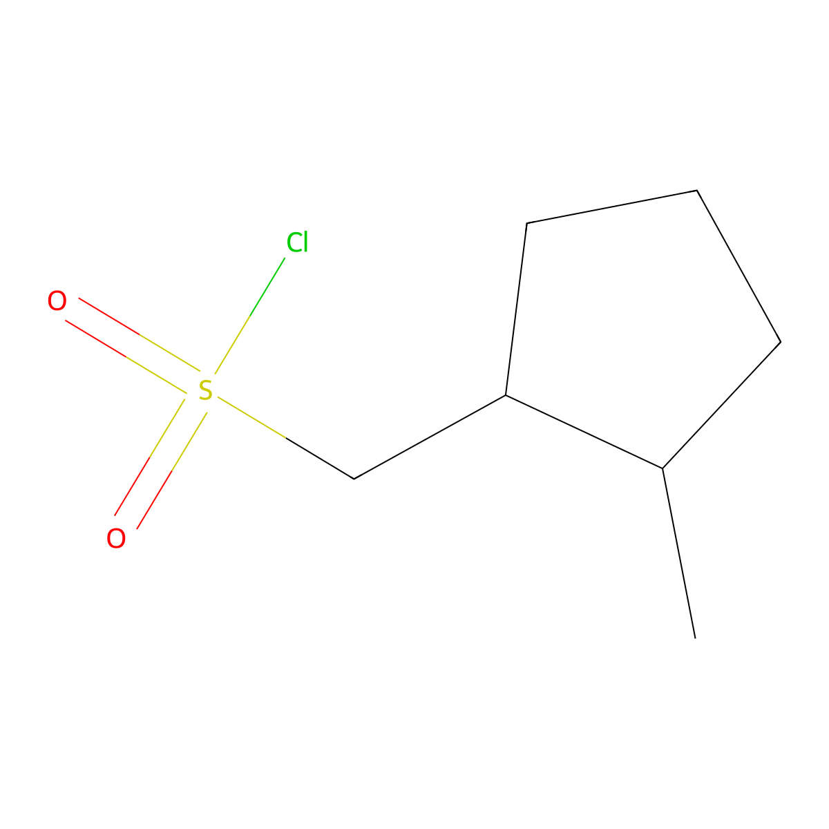 (2-Methylcyclopentyl)methanesulfonyl chloride molecular structure, CAS 1699966-00-1