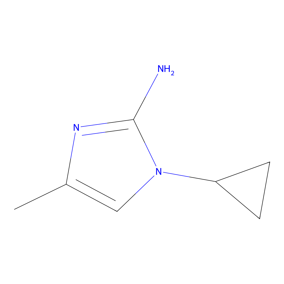 1-Cyclopropyl-4-methyl-1h-imidazol-2-amine molecular structure, CAS 1699972-15-0