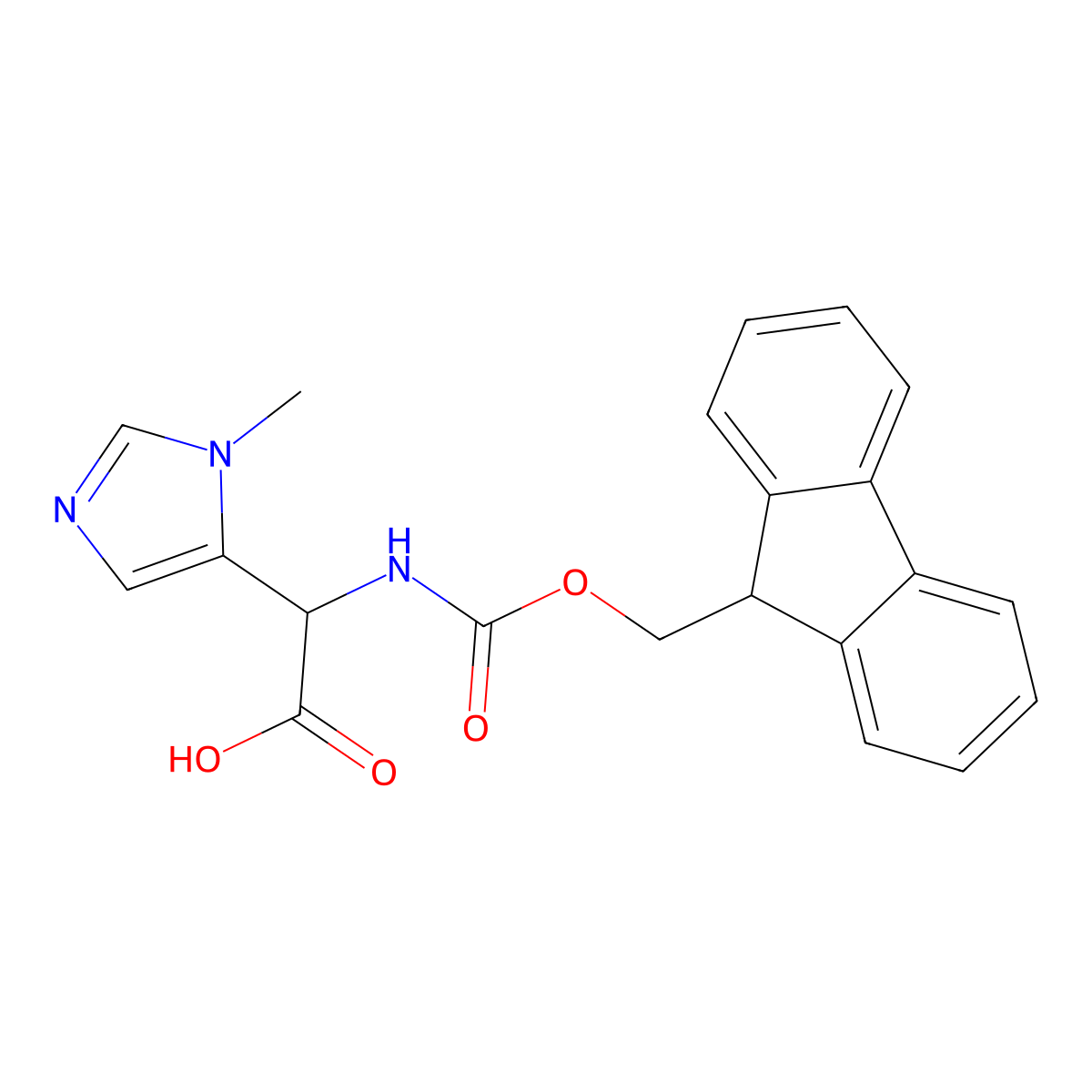 2-({[(9H-fluoren-9-yl)methoxy]carbonyl}amino)-2-(1-methyl-1H-imidazol-5-yl)acetic acid molecular structure, CAS 1699973-62-0