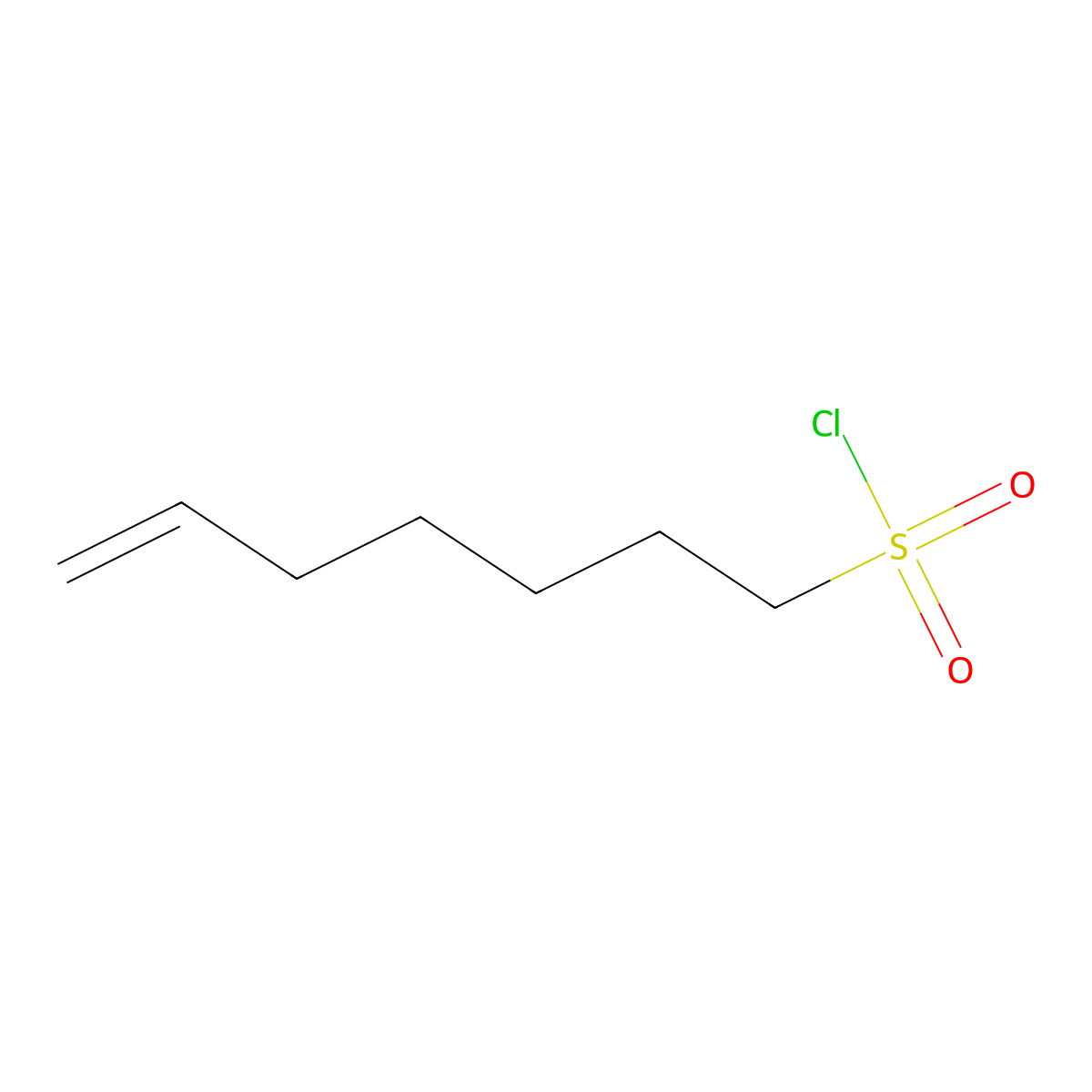 Hept-6-ene-1-sulfonyl chloride molecular structure, CAS 1699978-43-2