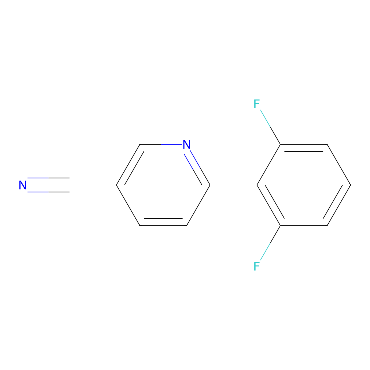 6-(2,6-Difluorophenyl)-3-pyridinecarbonitrile molecular structure, CAS 1699993-45-7