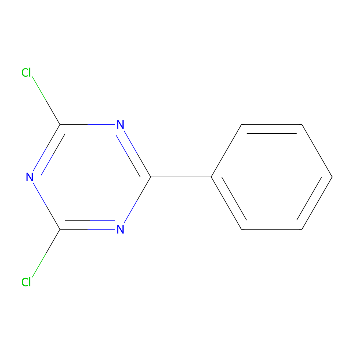 2,4-Dichloro-6-phenyl-1,3,5-triazine molecular structure, CAS 1700-02-3