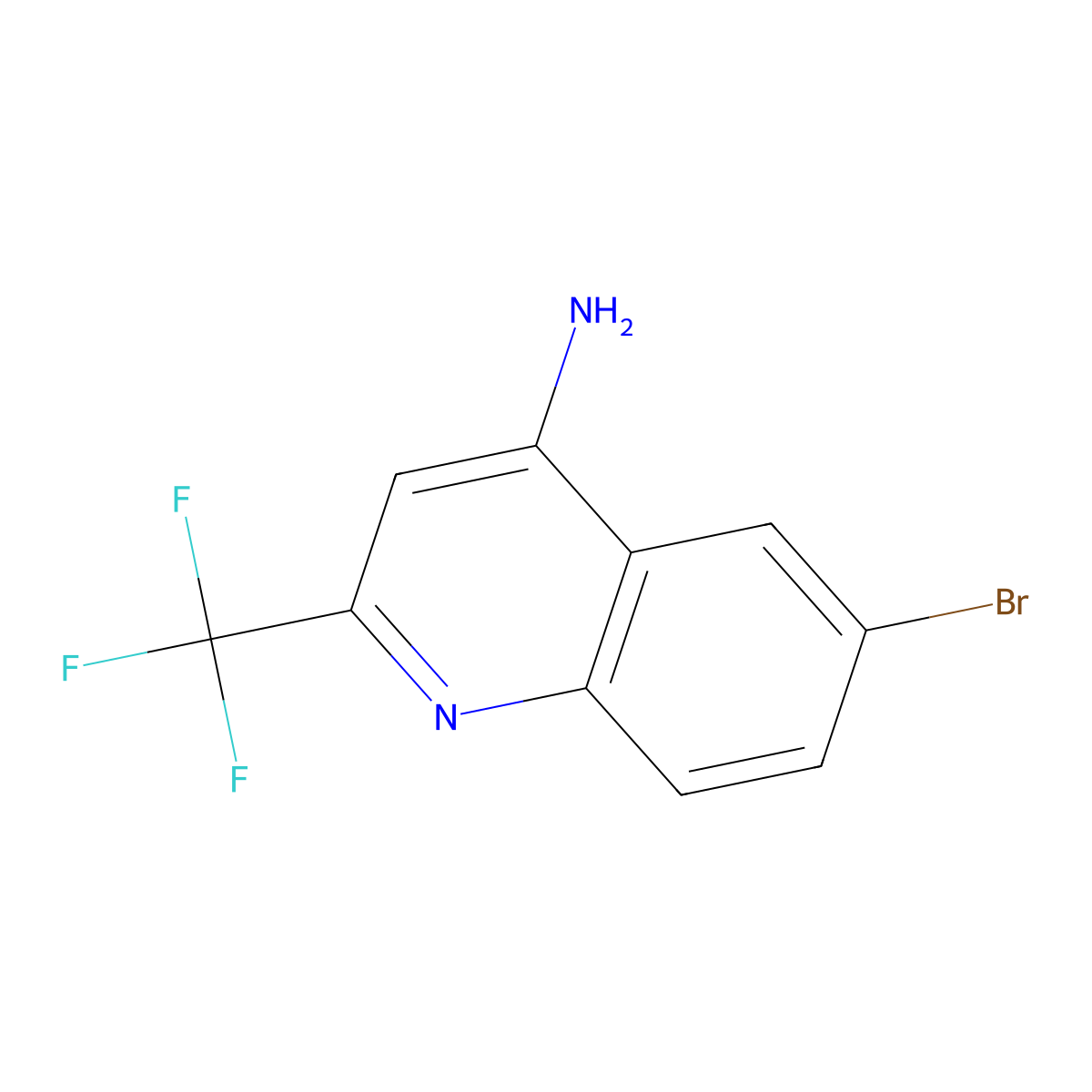 6-Bromo-2-(trifluoromethyl)quinolin-4-amine molecular structure, CAS 1700-91-0