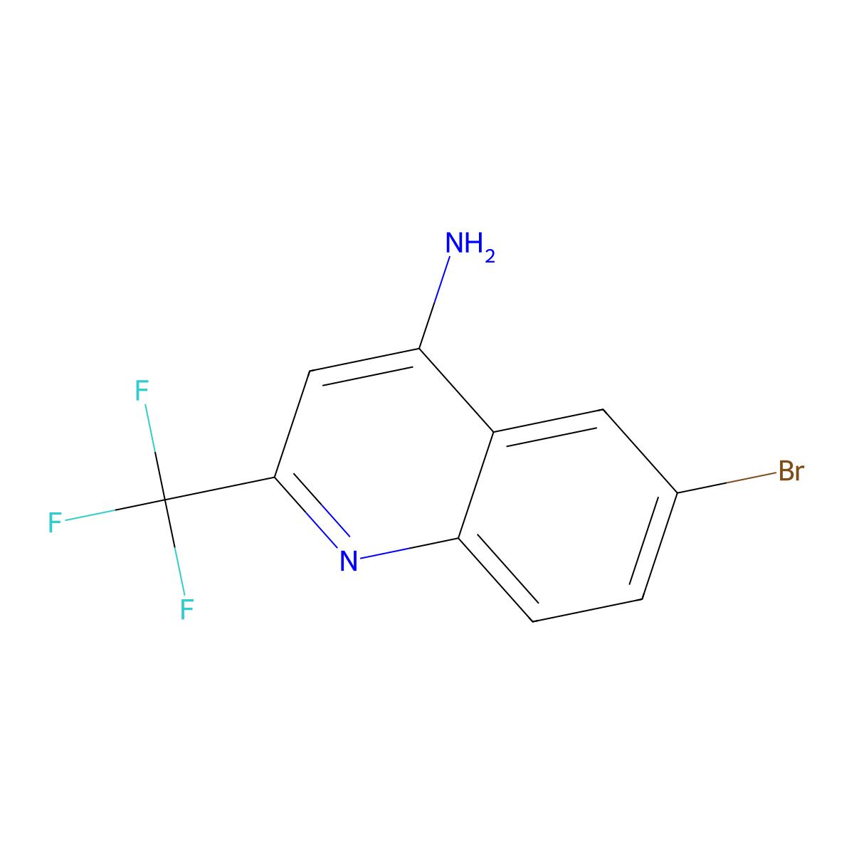 6-Bromo-2-(trifluoromethyl)quinolin-4-amine molecular structure, CAS 1700-91-0
