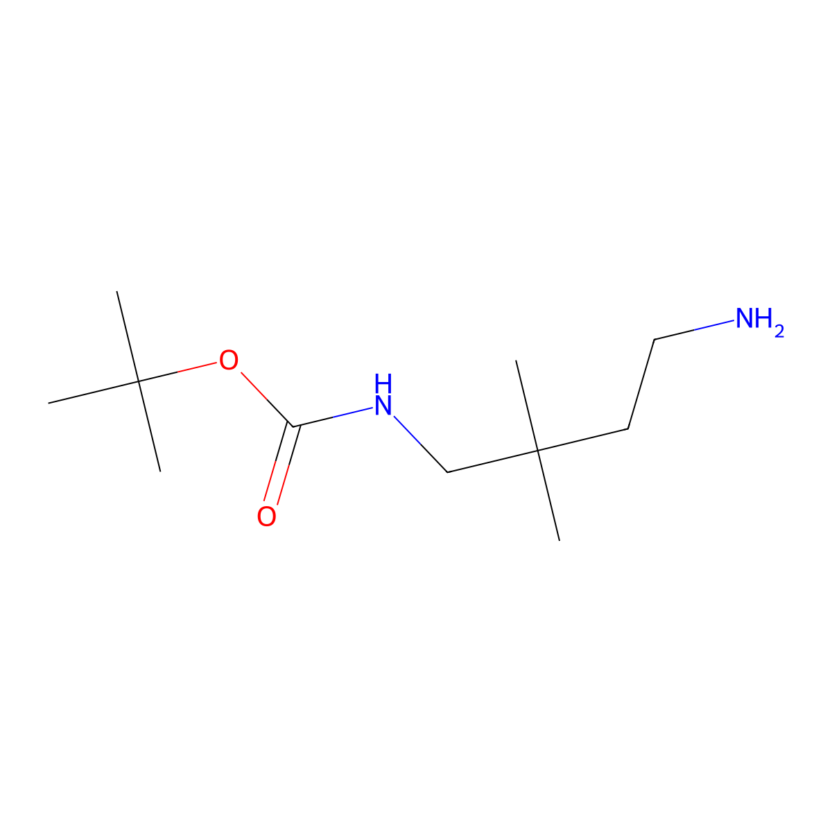 tert-butylN-(4-amino-2,2-dimethylbutyl)carbamate molecular structure, CAS 1700004-51-8
