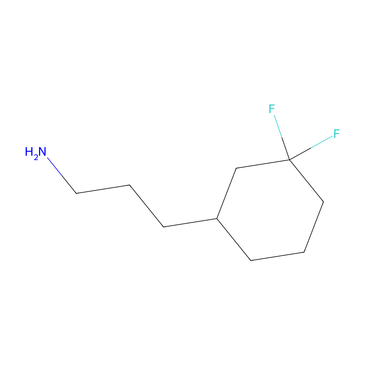 3-(3,3-Difluorocyclohexyl)propan-1-amine molecular structure, CAS 1700017-03-3