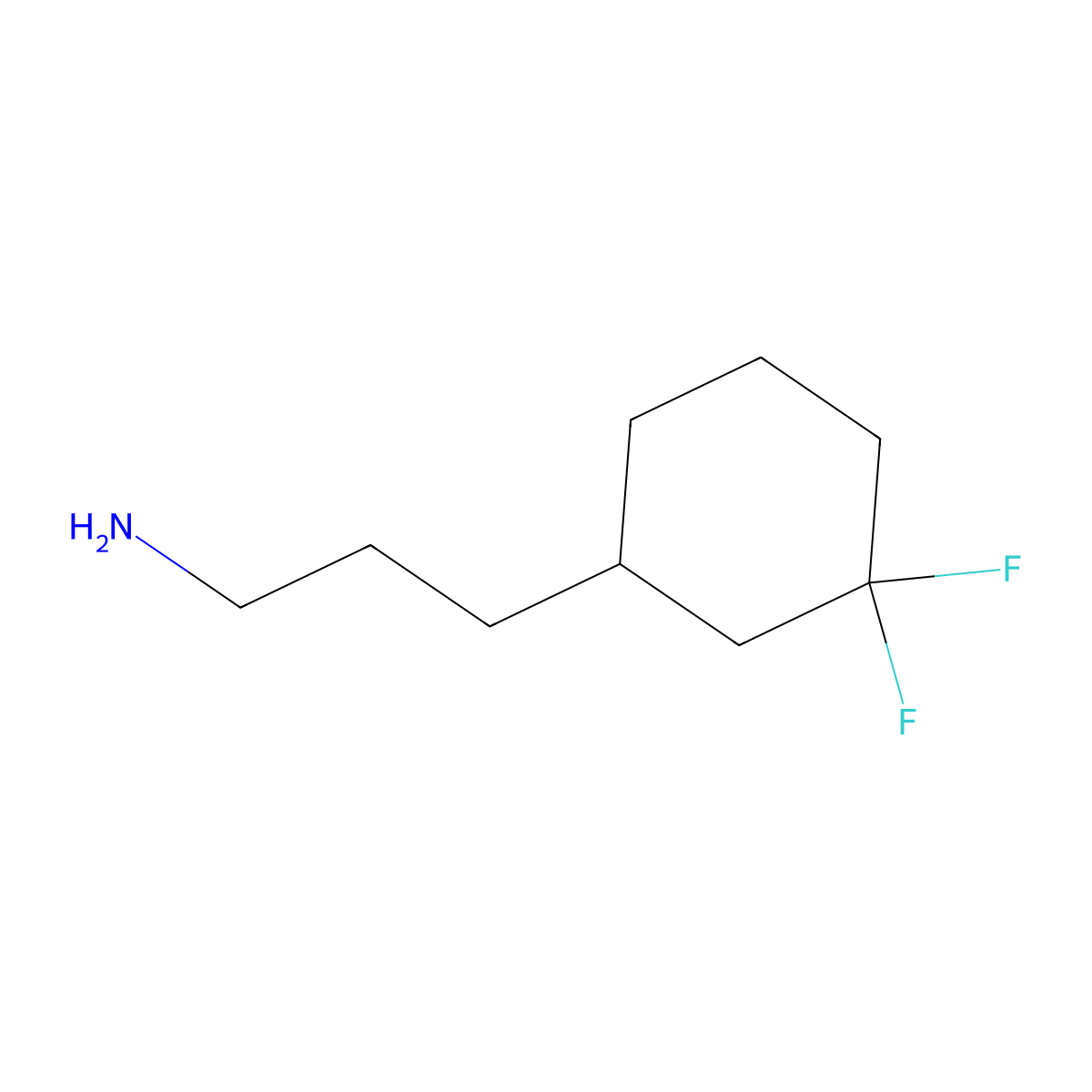3-(3,3-Difluorocyclohexyl)propan-1-amine molecular structure, CAS 1700017-03-3