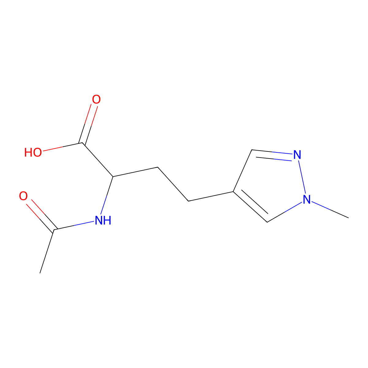 2-acetamido-4-(1-methyl-1H-pyrazol-4-yl)butanoic acid molecular structure, CAS 1700025-94-0