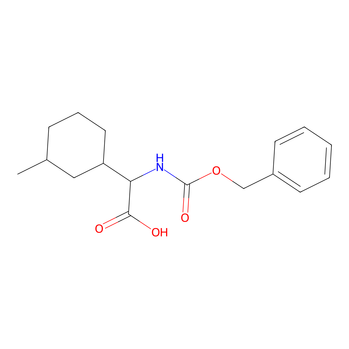 2-{[(Benzyloxy)carbonyl]amino}-2-(3-methylcyclohexyl)acetic acid molecular structure, CAS 1700026-05-6