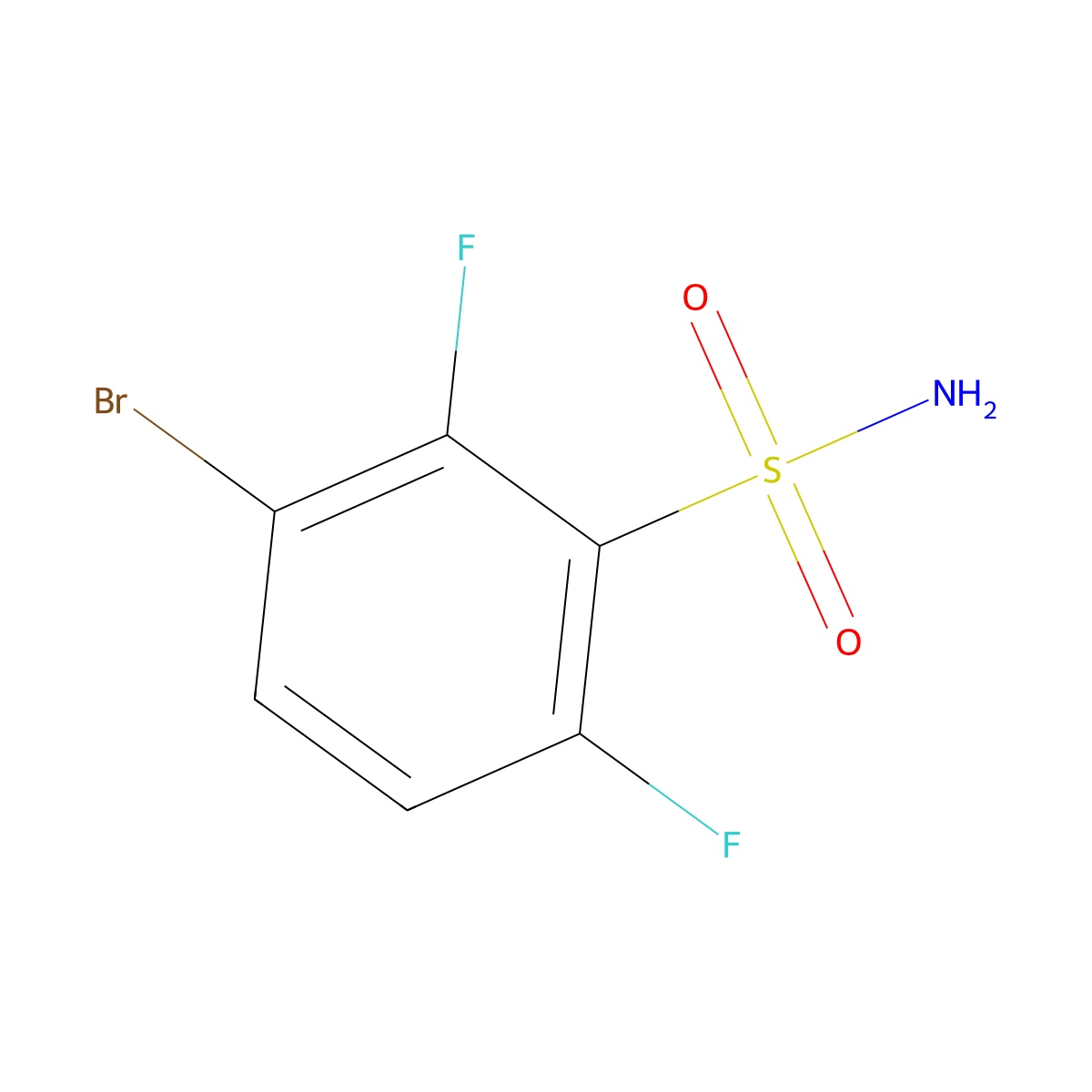 3-Bromo-2,6-difluorobenzene-1-sulfonamide molecular structure, CAS 1700029-11-3