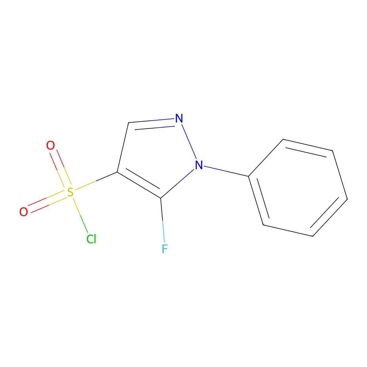 5-fluoro-1-phenyl-1H-pyrazole-4-sulfonyl chloride molecular structure, CAS 1700033-95-9