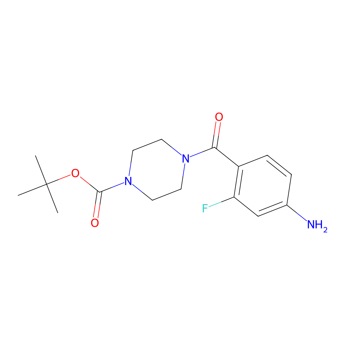 {4-[(4-Amino-2-fluorophenyl)carbonyl]piperazin-1-yl} tert-butyl formate molecular structure, CAS 1700051-29-1