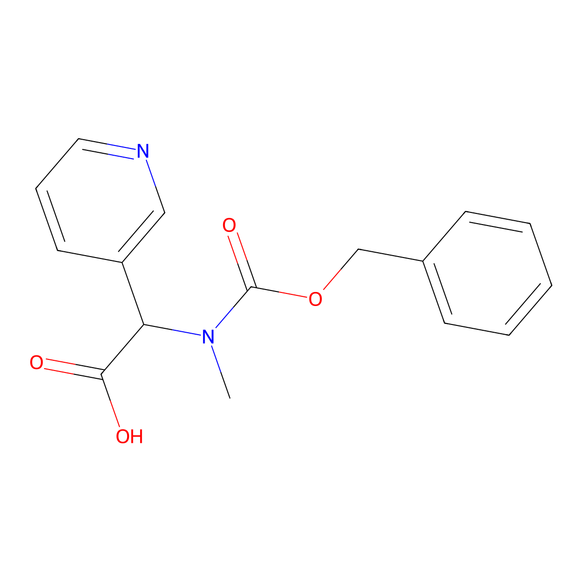 2-{[(Benzyloxy)carbonyl](methyl)amino}-2-(pyridin-3-yl)acetic acid molecular structure, CAS 1700051-60-0