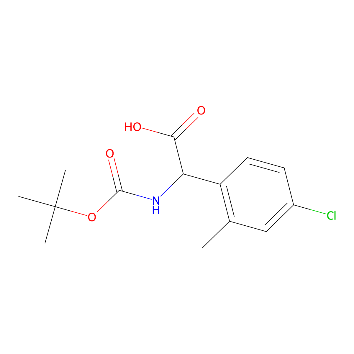 2-{[(Tert-butoxy)carbonyl]amino}-2-(4-chloro-2-methylphenyl)acetic acid molecular structure, CAS 1700061-34-2