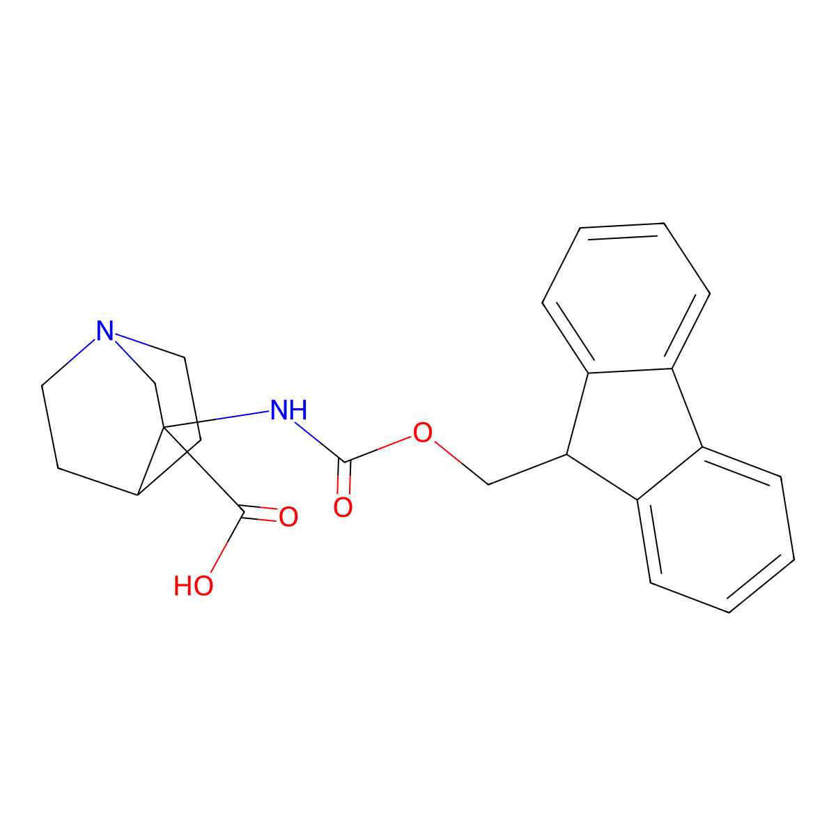 3-({[(9H-fluoren-9-yl)methoxy]carbonyl}amino)-1-azabicyclo[2.2.2]octane-3-carboxylic acid molecular structure, CAS 1700071-34-6