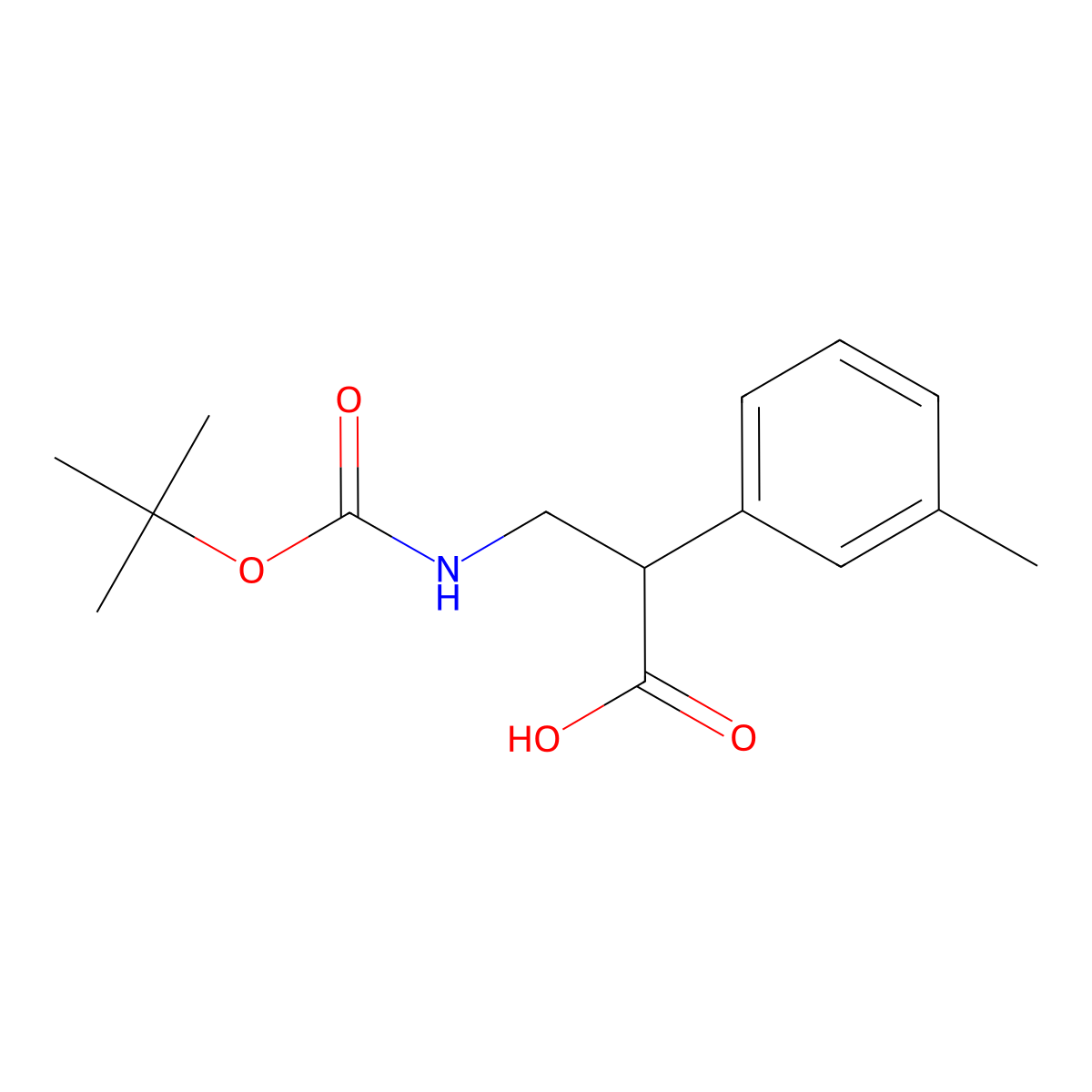 3-{[(Tert-butoxy)carbonyl]amino}-2-(3-methylphenyl)propanoic acid molecular structure, CAS 1700071-99-3