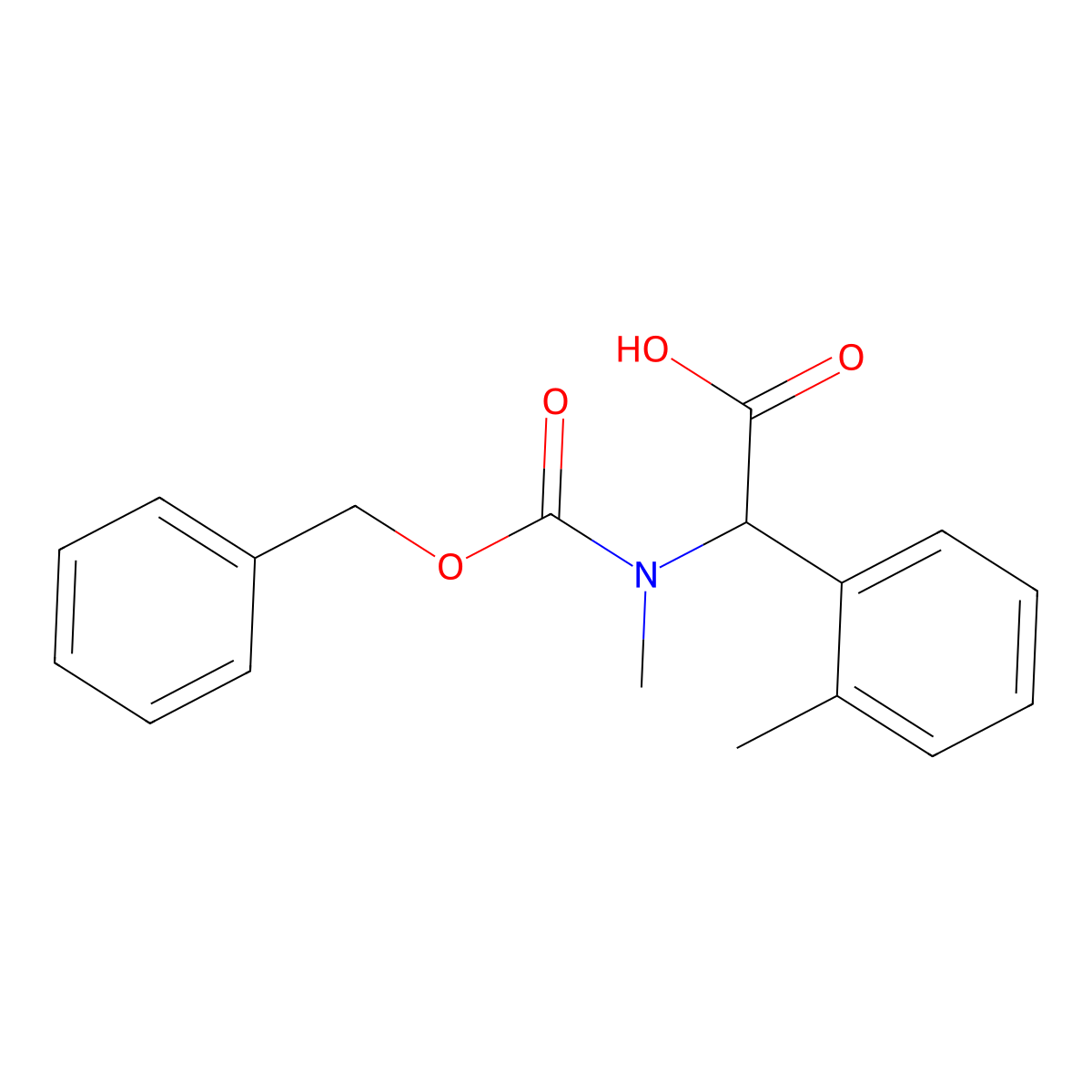 2-{[(Benzyloxy)carbonyl](methyl)amino}-2-(2-methylphenyl)acetic acid molecular structure, CAS 1700073-59-1