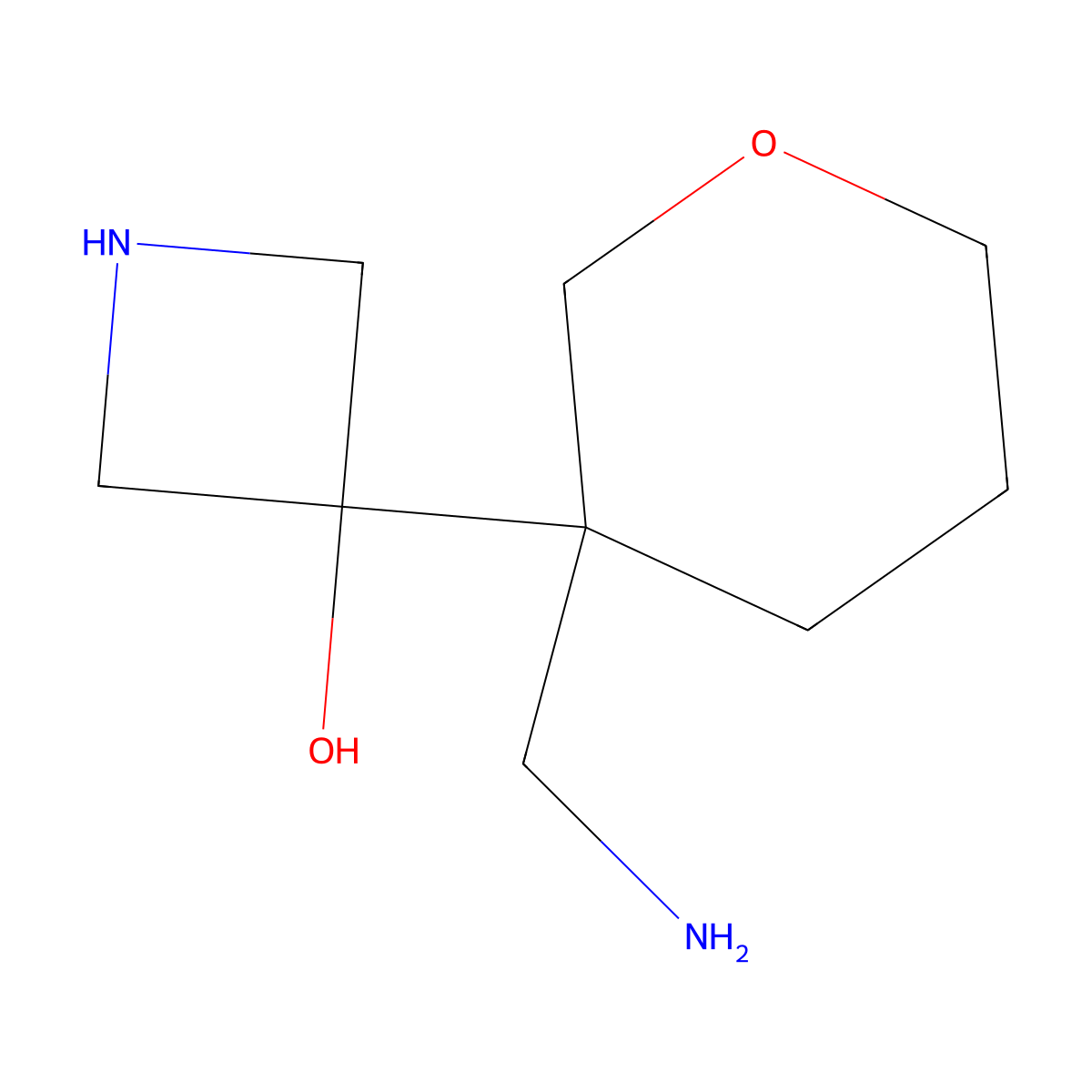 3-[3-(Aminomethyl)oxan-3-YL]azetidin-3-OL molecular structure, CAS 1700084-27-0