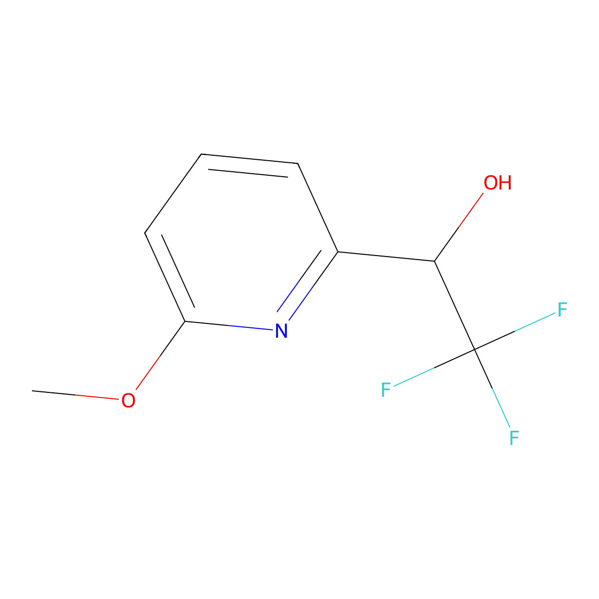 2,2,2-Trifluoro-1-(6-methoxypyridin-2-yl)ethan-1-ol molecular structure, CAS 1700092-90-5