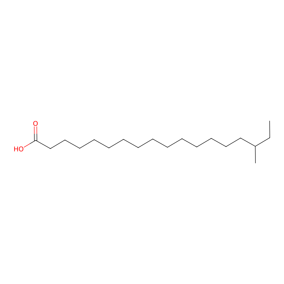 16-Methyloctadecanoic acid molecular structure, CAS 17001-28-4