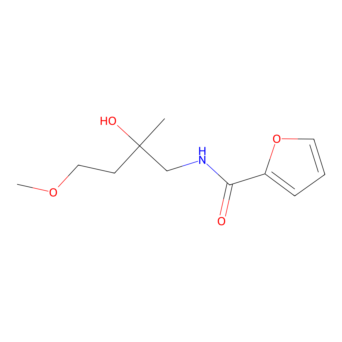 N-(2-hydroxy-4-methoxy-2-methylbutyl)furan-2-carboxamide molecular structure, CAS 1700102-32-4