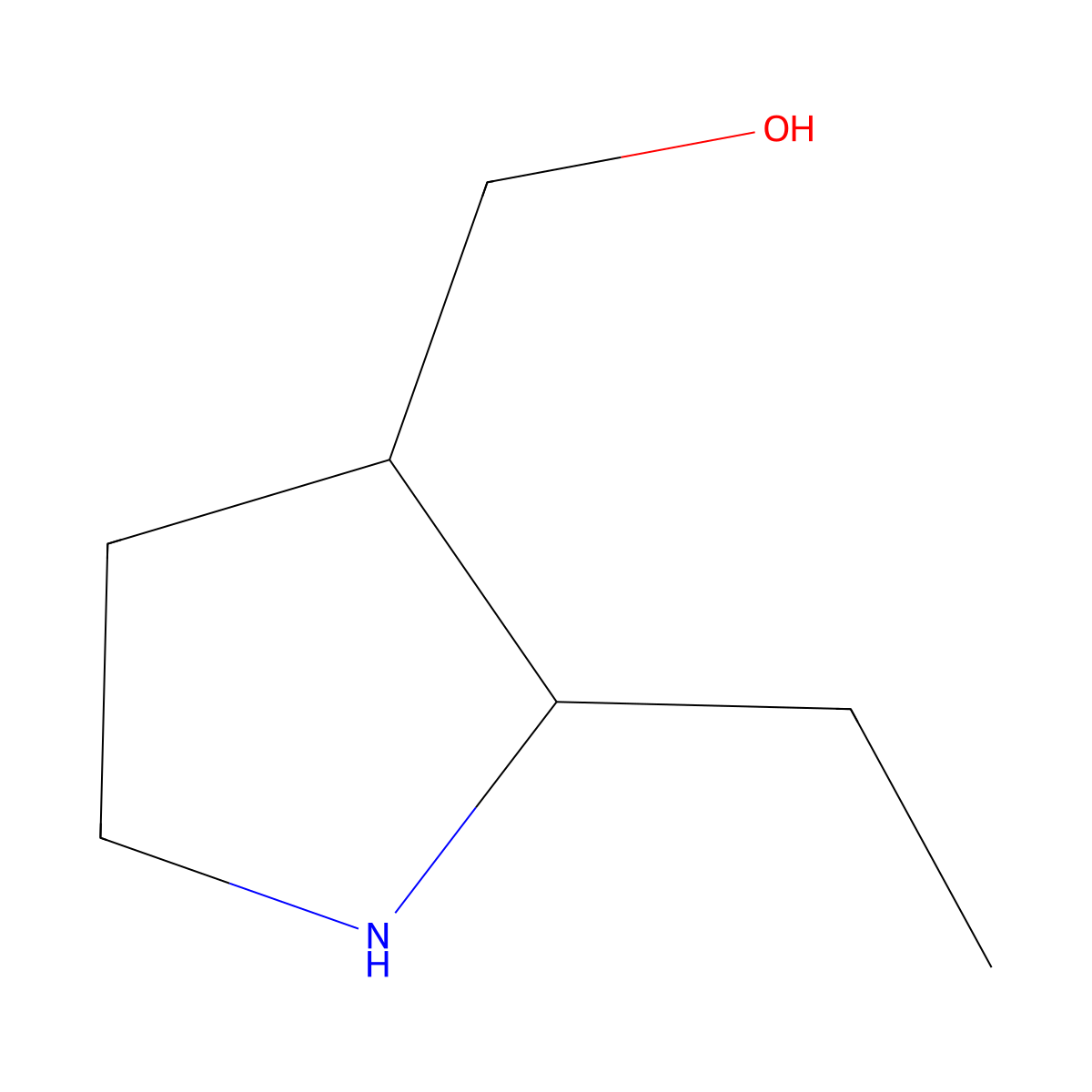(2-Ethylpyrrolidin-3-yl)methanol molecular structure, CAS 1700103-99-6