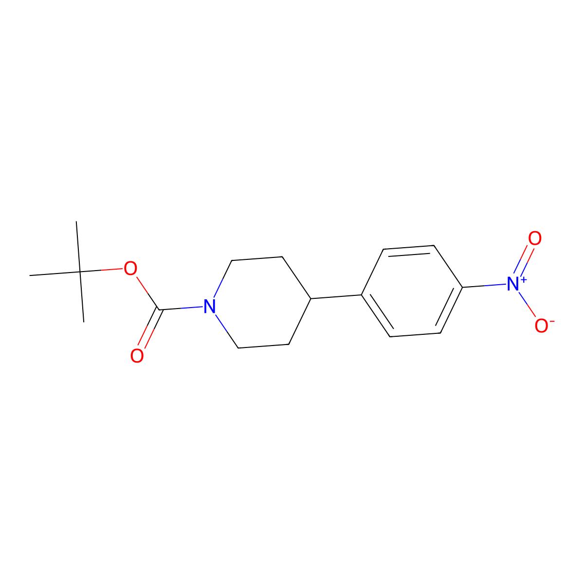 Tert-butyl 4-(4-nitrophenyl)piperidine-1-carboxylate molecular structure, CAS 170011-56-0