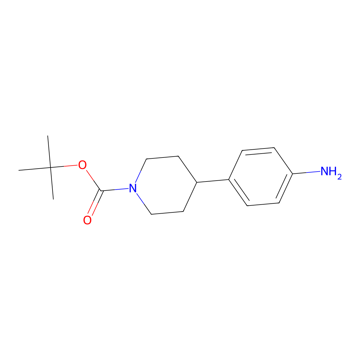 tert-Butyl 4-(4-aminophenyl)piperidine-1-carboxylate molecular structure, CAS 170011-57-1