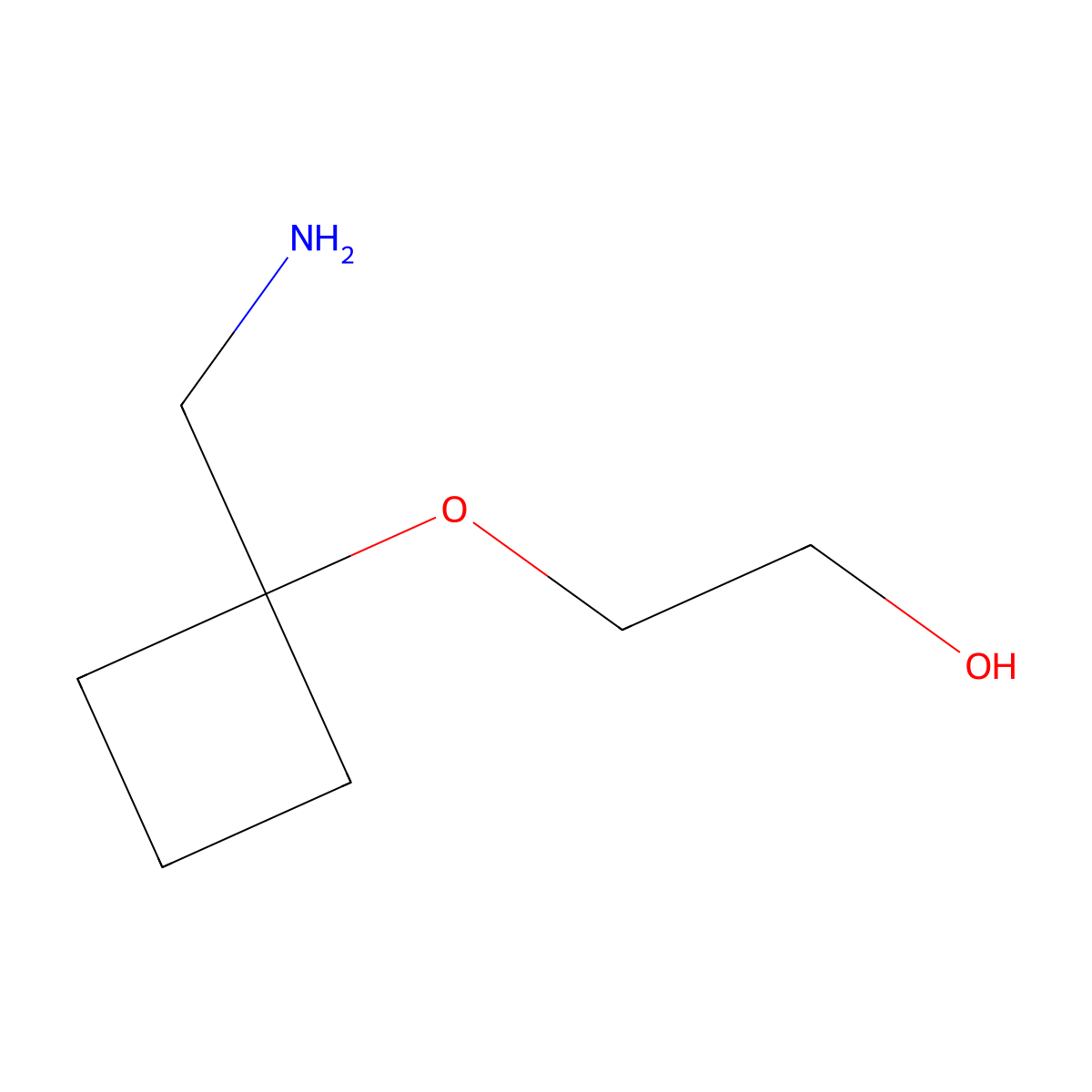 2-[1-(Aminomethyl)cyclobutoxy]ethan-1-ol molecular structure, CAS 1700110-12-8