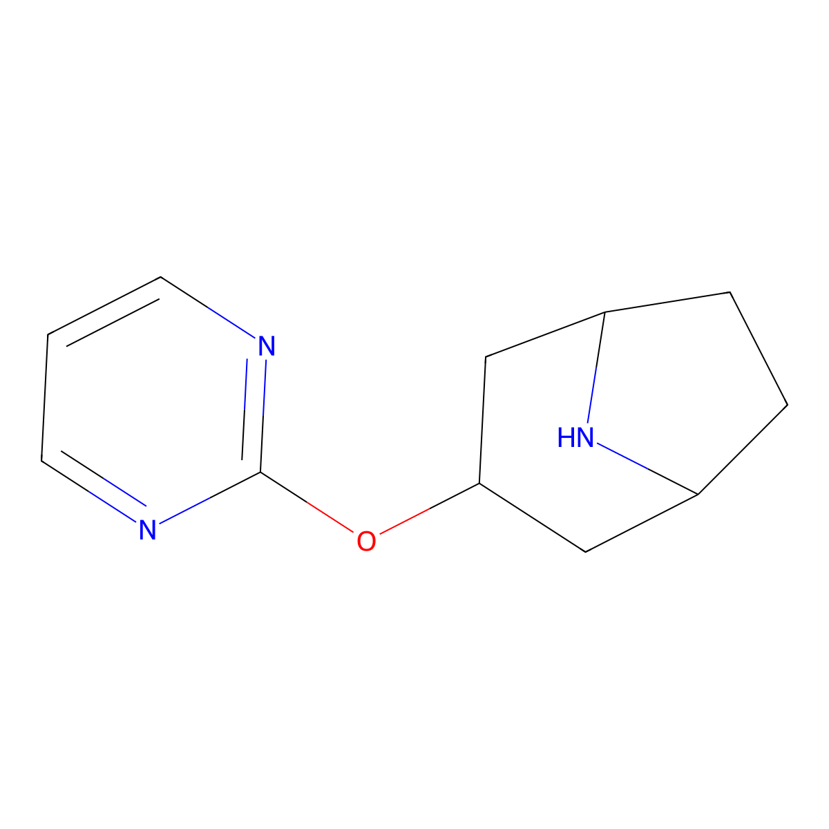 3-(Pyrimidin-2-yloxy)-8-azabicyclo[3.2.1]octane molecular structure, CAS 1700114-89-1
