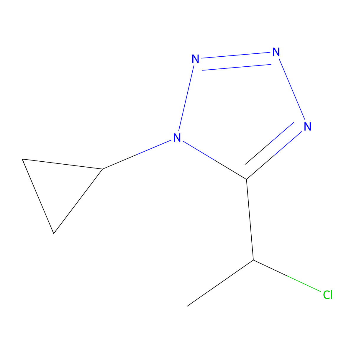 5-(1-chloroethyl)-1-cyclopropyl-1H-1,2,3,4-tetrazole molecular structure, CAS 1700118-39-3