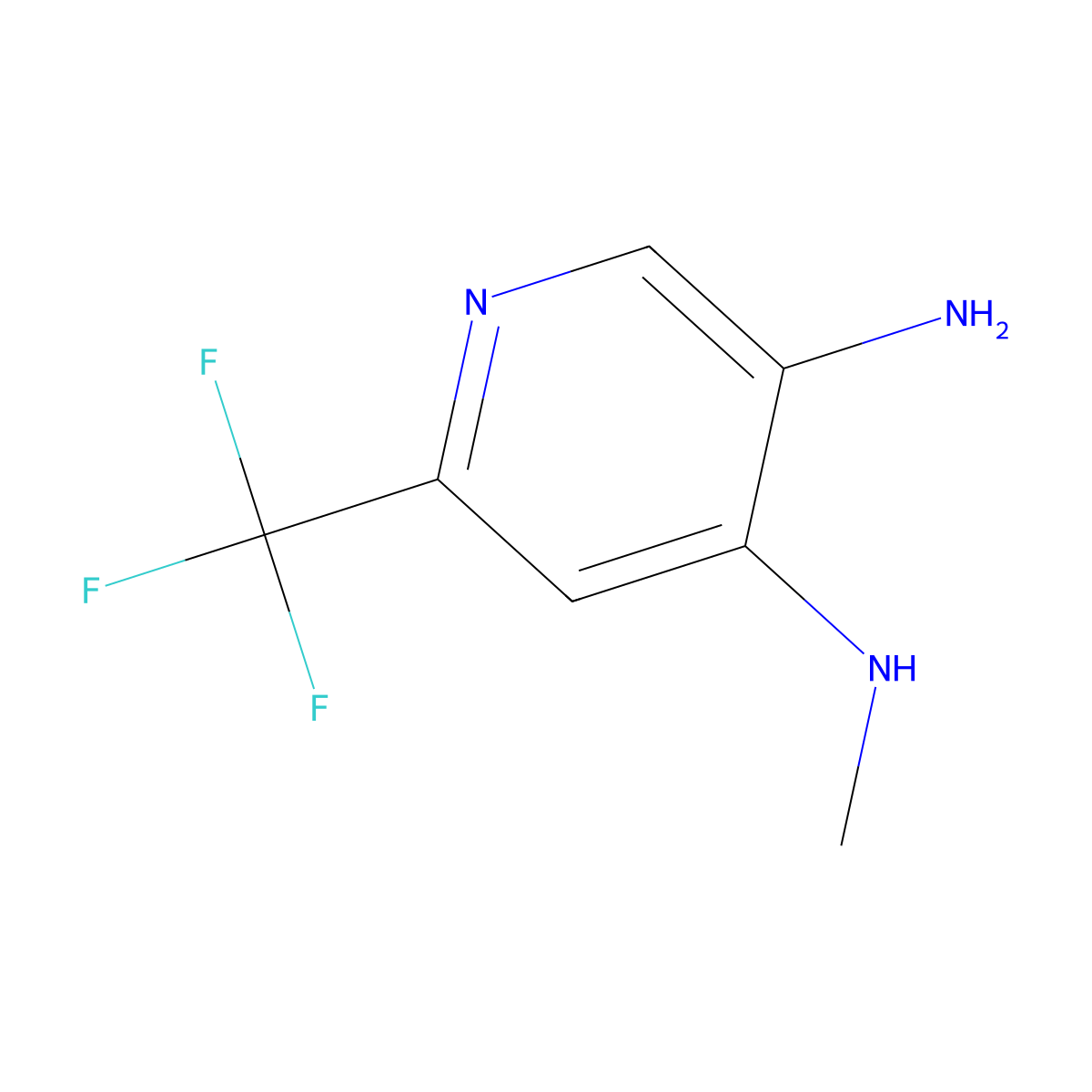 N4-methyl-6-(trifluoromethyl)pyridine-3,4-diamine molecular structure, CAS 1700125-93-4