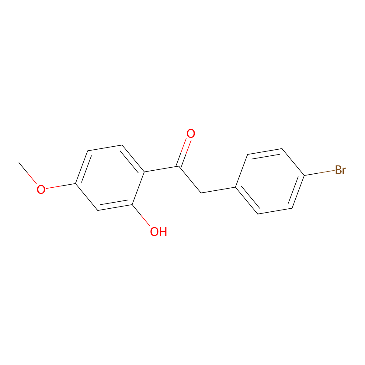 2-(4-Bromophenyl)-1-(2-hydroxy-4-methoxyphenyl)ethanone molecular structure, CAS 170014-23-0