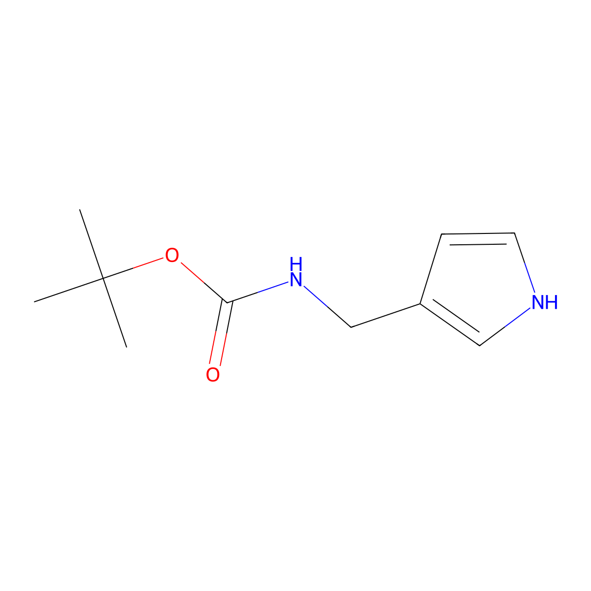 tert-butyl N-[(1H-pyrrol-3-yl)methyl]carbamate molecular structure, CAS 1700164-77-7